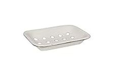 White Enameled Metal Soap Dish with Tray