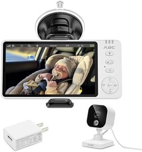 A2C Wireless Baby Car Camera, USB Powered Baby Monitor for Car Backseat & Home, 5" HD 1080P Auto/Manual Night Vision Screen with 7-Hour Battery, Rear Facing Carseat Monitor, for Travel, Home, Pet