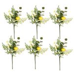 I-GURU 6 Packs Spring Picks with Lemon, Artificial Floral Picks, Yellow Lemon Branches for Indoor Outdoor Table Kitchen Home Summer Decorations