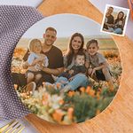 Smile lab Personalised Photo Ceramic Dinner Plate Custom Display Dishes with Picture Photo Text Logo, Mother's Day Gifts for Mom, Customised Memorial Gifts for Birthday Anniversary, 8 inches (20cm)