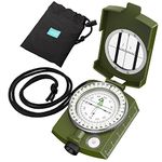 VINTEAM Compass Navigation, Waterproof Compass Orienteering Compasses for Hiking Walking Camping, Military Compass with Pouch and Lanyard-Bronze