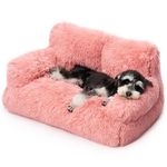 Pet Bed for Medium Small Cats and Dogs, Washable Puppy Sleeping Bed Cat Couch Pet Sofa Bed, Soft Calming Cat Sofa Beds for Indoor Cats Anti-Slip Bottom (Pink)