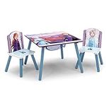 Delta Children Kids Table and Chair Set With Storage (2 Chairs Included) - Ideal for Arts & Crafts, Snack Time, Homeschooling, Homework & More, Disney Frozen II