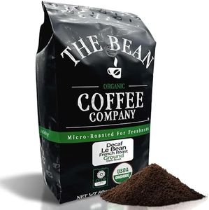 The Bean Organic Coffee Company Water Processed DECAF Le Bean, Dark French Roast, Ground Coffee, 5-Pound Bag, Café Molido Tostado Orgánico descafeinado