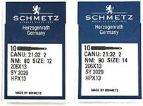 Schmetz Set of 20 206X13 Size 12 & 14 Needles for Singer 206, 306K, 319K, 320