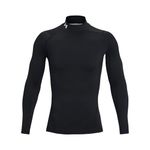 Under Armour UA HG Armour Comp Mock LS - Long Sleeve - Tops - Black/White - Size: XL