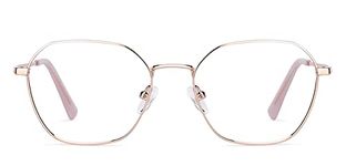 VINCENT CHASE EYEWEAR Vincent Chase By Lenskart Zero Power Blue Cut & Antiglare Computer Eyeglasses Gold Hexagonal For Men & Women Small Vc E13785