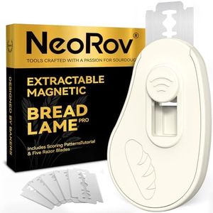NeoRov Extractable Magnetic Bread Lame - Professional Sourdough Dough Scoring Tool - Baking Tool with 5 Razor Blades & Scoring Patterns Booklet