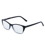 TIZIANO® Cat Eye shaped Computer Readers fitted with Blue Block Lenses with Spring Hinge (Model: 8126 Gradient Black +1.00 Computer Readers with Blue Light Blocking and Blue Rays filter)