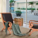 Waxed Teak And Leather Bahama Lazy Chair With Ottoman made by Chic Teak