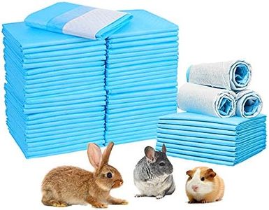 Amakunft Rabbit Pee Pads, Pet Toilet/Potty Training Pads, Super Absorbent Guinea Pig Disposable Diaper for Hedgehog, Hamster, Chinchilla, Cat, Reptile and Other Small Animal (100pcs-18 x13, Blue)
