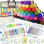 Artcome 169 PCS of Crochet Kit, 42 Clolors of Crochet Yarn and 14 Sizes Crochet Hooks for Beginners and Experienced Crocheters, Beginner Crochet Kit for Adults, Ideal for Creating Beautiful Projects