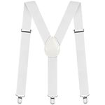 Aomig Mens Braces, Y Shape Mens Suspenders with 3 Strong Metal Clips, 3.5cm Wide Heavy Duty Suspenders, Adjustable Elastic Suspenders Trousers Braces, One Size for Men Women Business Wedding Casual