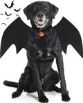 Dog Costume, OLANRUN Dog Halloween Costumes Large Breed, Pet Costumes for Dogs with Pumpkin Bell, Dog Bat Wings Halloween Cosplay Party Dress Up (Large)