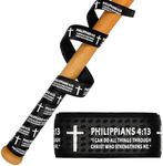 Piemow Baseball Bat Grip Tapes, Faith Cross Bat Grip Tape, 1.5mm Precut and Full Adhesive Baseball Wrist Tape, Scripture Designs Non-Slip Religious Baseball Grip Tapes for Sports
