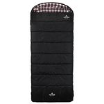 TETON Sports Outfitter XXL Sleeping Bag; Warm and Comfortable for Camping, Black, 92 x 39-Inch (1035R)