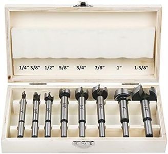 HPHOPE Forstner Bit Set 8Pcs - Forstner Bits for Wood, Wood Drilling with Storage Case