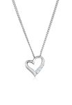 Elli DIAMONDS Necklace Women Heart Pendant Eternity with Diamond (0.04 ct.) in 925 Sterling Silver