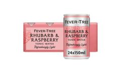 Fever-Tree Refreshingly Light Rhubarb & Raspberry Tonic Water 8 x 150ml (Pack of 3, Total 24 cans)