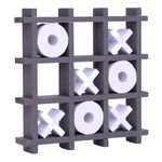 Tic Tac Toe Toilet Paper Holder - Xs And Os Toilet Paper Roll Storage - Noughts And Crosses Wall Mountable Toilet Paper Storage Shelf