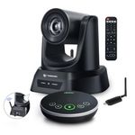 TONGVEO 5.8GHz Wireless Conference Room Camera system with Bluetooth Microphone,3X 60fps PTZ Camera for Worship Online Conference, Works with Zoom, Skype OBS Easy to Set Up（50ft Tx Dist.）