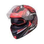 LS2 Helmets - FF320 Stream Evo - Reflex - Gloss Red Black - Dual Visor Full Face Helmet (X-Large 590MM)