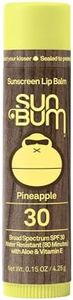 Sun Bum SPF 30 Sunscreen Pineapple Lip Balm - Moisturizing Aloe Vera and Vitamin E - Vegan and Cruelty Free - Broad Spectrum UVA/UVB Lip Protection - 0.15 oz Stick