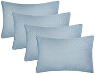 Amazon Brand - Solimo Microfibre & Polyester 4-Piece Premium Bed Pillow Set, Microfibre, Grey, 43 X 69 X 17 Cm