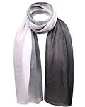 Basic Sense Two Tone Chiffon Scarf, Two-tone Black