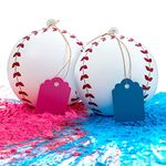 Gender Reveal Baseball Set - (1 Blue Ball, 1 Pink Ball) Exploding with Powder - Best Idea for Boy or Girl Baby Revealing Party Cute Gender Reveal Ideas Explosive Gender Ball Decorations