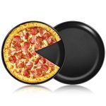 Herogo Pizza Tray, 10 Inch Non-Stick Pizza Oven Tray Set of 2, Stainless Steel Round Pizza Pan for Oven Baking Roasting Serving, Healthy & Durable, Easy Clean