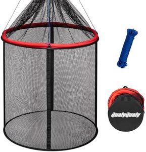 QualyQualy Floating Fish Basket 41/73 Gallons, Foldable Fishing Net Bait Cage for Live Caught Fish, Extra Large Fishing Basket Portable Kayak Fishing Live Well Baitfish Minnow Bucket