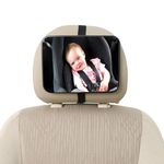 Baby Car Mirror for Backseat Acrylic Car Mirror Baby Rear View Baby Car Seat Mirror with Adjustable Strap Shatterproof Car Mirror Baby for Seeing Babies and Kids in the Back Seat