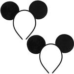 FANYITY 2 Pcs Mouse Ears, Mouse Costume Ears Headband for Boy Party (Black)