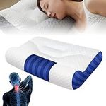 Ergonomic Goose Down Pillow, Sleep Enhancing Cervical Support Comfort