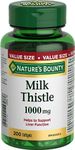 Nature's Bounty Milk Thistle Pills and Herbal Health Supplement, Helps Supports Liver Function, 1000mg, 200 Softgels, Multi-colored