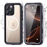 Hertekdo for iPhone 16 Pro Case, IP68 Waterproof Case for iPhone 16 Pro, Full Body Protection Compatible with iPhone 16 Pro Case MagSafe, Lens and Drop Protection Case, Impact Resistant TPU+PC Case