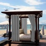 Outdoor Curtains for Garden Patio Waterproof,Blackout Thermal Insulated Eyelet Privacy Curtain for Gazebo Pergola Indoor Outside Curtains for Living Room Balcony(N-Light Grey,1 Panel W52"*L84")