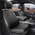 CoverCenter® for Ford F150 Seat Covers 2023 2022-2015, Custom-Fit Front Only Seat Cover for 2015-2023 F150 XL/XLT Carbon Fiber Leather Car Trucks Accessories (6PCS, Front Only)