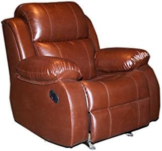 Innovate Recliner & Sofa Recliners India Style 205 Wood and Leatherette Rocking & Rotating Recliner Chair (Brown)