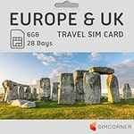 Europe UK Travel SIM Card (6 GB, 28