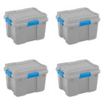 Sterilite 20 Gallon Tote, Cement Base with Blue Aquarium latches and Gasket