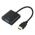 DTech HDMI to VGA Adapter Cable for Computer Monitor PC TV 1080P HD Video (Male HDMI Input to VGA Output Female Connector)