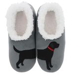 Snoozies Pairables Cats & Dogs Super Soft Sherpa Fleece Ladies Slippers Collection Womens sizes 3-9 UK (Black Labrador, UK Footwear Size System, Adult, Women, Alpha, Medium, Large)