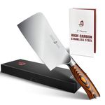 TUO Cleaver Knife 6 inch - Cleaver Knives Chinese Chopping Knife for Meat & Vegetable Heavy Duty Bone Chopper - Premium German Steel & Comfortable Pakkawood Handle - Gift Box Included - Fiery Series