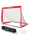 Hy-Pro 4ft x 3ft Pop Up Flexi Football Goal – Portable Net with Carry Bag, All-Weather Design, Durable & Secure Football Training Equipment, Foldable Mini Goal for Garden, Park & Indoor Use