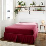 Wyndon Fitted Sheet Twin Size - Solid Silky with Deep Pockets - Double Brushed 1800 Microfiber Twin Fitted Sheet - Extra Soft, Cooling & Breathable Bed Sheets for Twin Mattress (Twin, Burgundy)