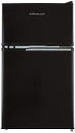 Cookology UCFF87 47cm Freestanding Undercounter Small Fridge Freezer with 2 Doors, 87 Litre, Adjustable Temperature Control, LED Light and a 3 Star Freezer Rating - Black