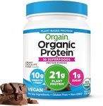 Orgain Organic Plant Based Protein + Superfoods Powder, Creamy Chocolate Fudge - Vegan, Non Dairy, Lactose Free, No Sugar Added, Gluten Free, Soy Free, Non-GMO, 1.12 lb