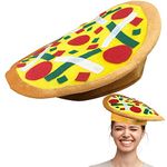 ArtCreativity Funny Pizza Hat, 1 PC, Fun Halloween Costume Accessory, Pizza Party Supplies Decorations, One Size Fits Most, Crazy Silly Hat with Felt Toppings and Plush Fabric